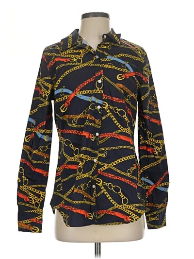Pre-owned 1901 Long Sleeve Button Down Shirt In Black