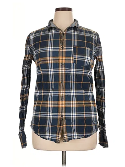 Pre-owned 1901 Long Sleeve Button Down Shirt In Blue