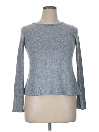 1901 Long Sleeve Top Gray Crew Neck Tops