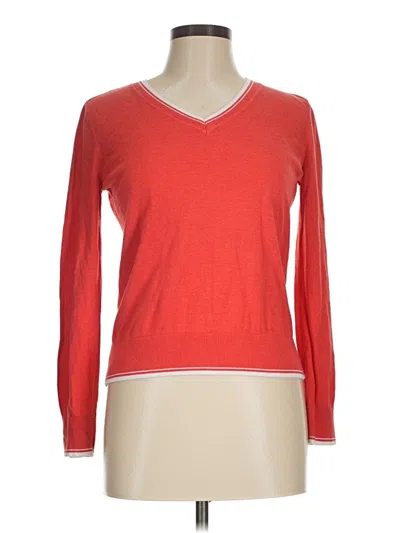 Pre-owned 1901 Long Sleeve Top Red V-neck Tops
