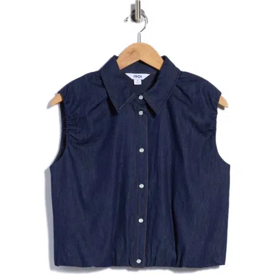 1901 Puffed Shoulder Chambray Shirt In Blue