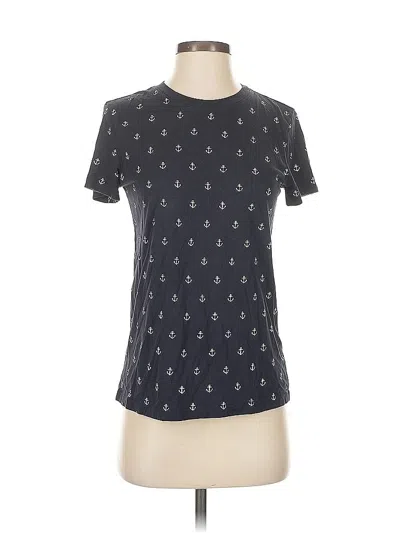 Pre-owned 1901 Short Sleeve Top Black Crew Neck Tops