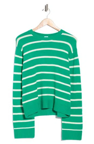 1901 Stripe Crewneck Sweater In Green