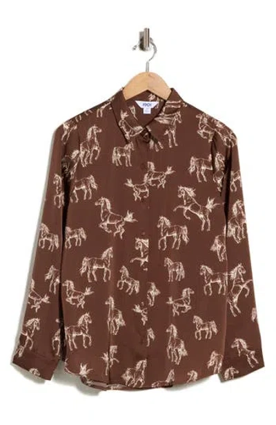 1901 Woven Button-up Shirt In Brown