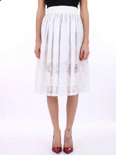 Dolce & Gabbana High Waisted Skirt In White