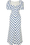 ALICE MCCALL AT LAST CUTOUT STRIPED COTTON-POPLIN MIDI DRESS