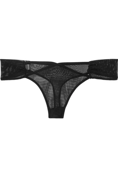 Adina Reay Fran Stretch-tulle Thong In Black