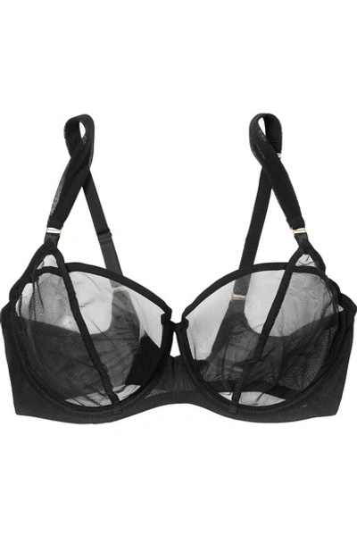 Adina Reay Fran Dd Stretch-tulle Underwired Balconette Bra In Black