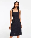 ANN TAYLOR LACE STRAP EYELET FLARE DRESS,497251