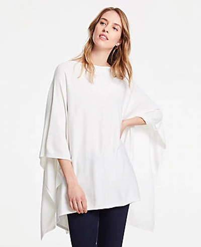 Ann Taylor Summer Knit Poncho In White