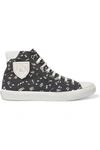 SAINT LAURENT BEDFORD DISTRESSED PRINTED CANVAS HIGH-TOP trainers