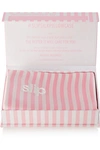 Slip Hollywood Hills Embroidered Striped Silk Queen Pillowcase - Pink In Pink