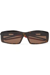 BALENCIAGA HYBRID SQUARE-FRAME TORTOISESHELL ACETATE SUNGLASSES