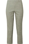 THEORY ORGANIC LINEN-BLEND STRAIGHT-LEG PANTS