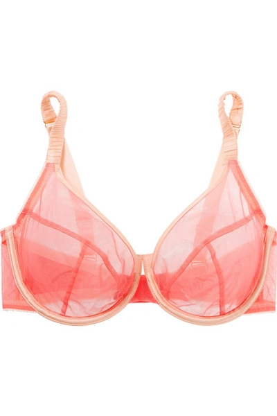 Adina Reay Lizzie Satin-trimmed Stretch-tulle Underwired Bra In Pink