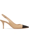 GIANVITO ROSSI LUCY 70 TWO-TONE LEATHER MULES
