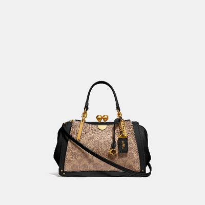 Coach Dreamer 21 Signature Canvas Satchel Bag In Brown/black