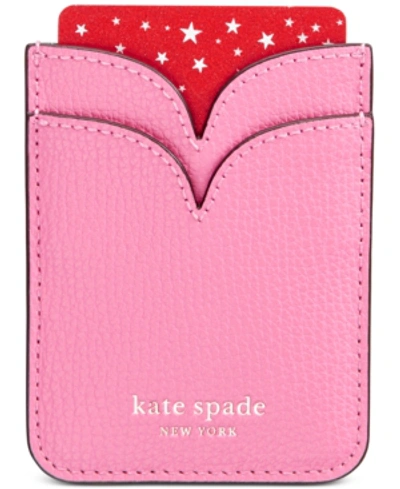 Kate Spade New York Sylvia Leather Double Sticker Phone Pocket In Hibiscus Tea