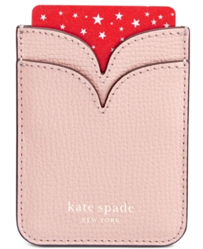 Kate Spade New York Sylvia Leather Double Sticker Phone Pocket In Pale Vellum