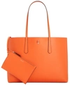 Kate Spade Large Leather Tote Bag In Juicy Orange