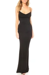 Katie May Surreal Cowl Back Evening Dress In Black