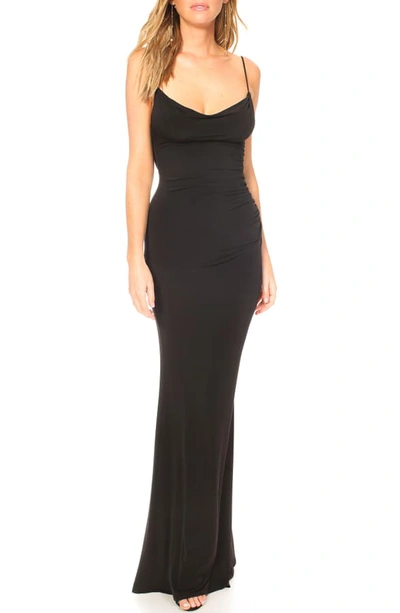 Katie May Surreal Cowl Back Evening Dress In Black