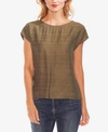 VINCE CAMUTO ROUND-NECK JACQUARD STRIPED TOP