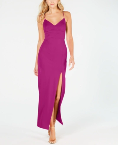 Adrianna Papell Lola Jersey Gown In Cosmo Pink