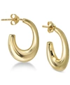 Argento Vivo Curved Edge Hoop Earrings In 14k Gold-plated Sterling Silver, 14k Rose Gold-plated Sterling Silver O In Gold