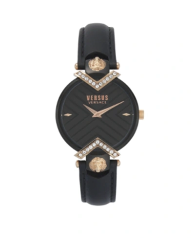 Versus Mabillon Leather Strap Watch, 36mm In Black