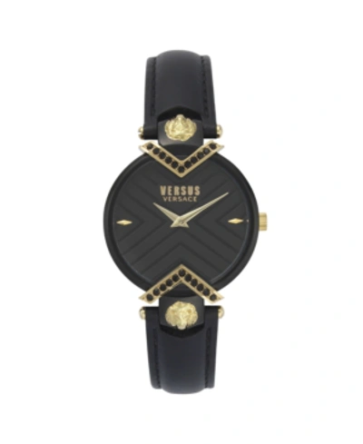 Versus Mabillon Leather Strap Watch, 36mm In Black