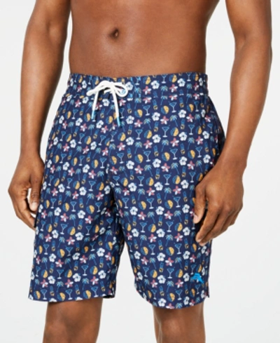 Tommy Bahama Men's Baja Tasso Tropical-print 9" Board Shorts In Blue