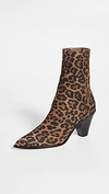 Aquazzura Saint Honoré 70 Leopard-print Suede Ankle Boots In Sabbia
