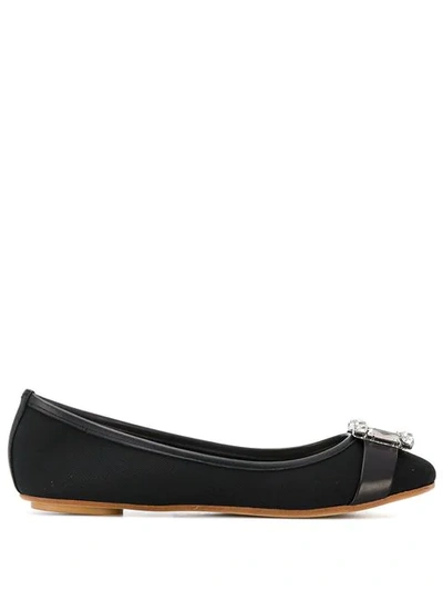 Anna Baiguera Annette Flex Black Canvas Flats