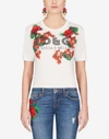 DOLCE & GABBANA PRINTED JERSEY T-SHIRT WITH EMBROIDERY