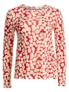 Proenza Schouler Dotted Tissue Jersey Cotton Tee In Deep Red Painted Dot