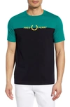 Fred Perry Colorblock Graphic T-shirt In Rich Blue