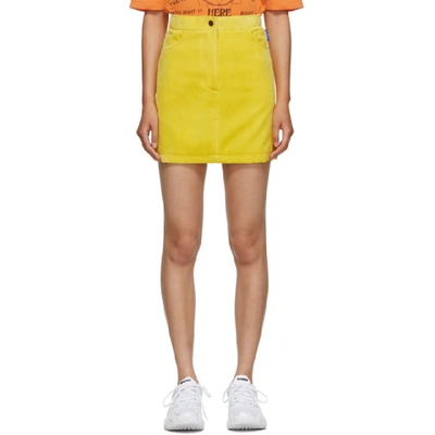 Anton Belinskiy Yellow Velvet Miniskirt