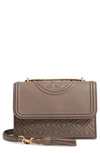 TORY BURCH SMALL FLEMING LEATHER CONVERTIBLE SHOULDER BAG - BROWN,43834