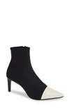 Rag & Bone Beha Stretch Cap-toe Booties In Black/ White