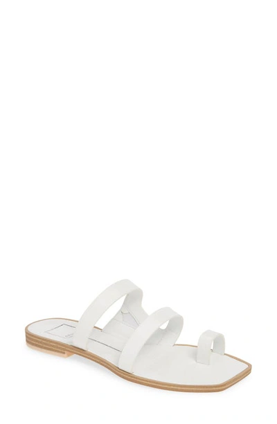 Dolce Vita Isala 3 Croc Textured Slide Sandal In White