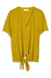 Madewell Texture & Thread V-neck Modern Tie-front Top In Golden Meadow