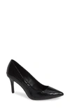 Calvin Klein 'gayle' Pointy Toe Pump In Black Snake Print Leather