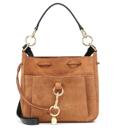 See By Chloé See By Chloe Tony Suede And Leather Shoulder Bag In Brown