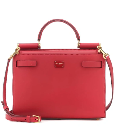 Dolce & Gabbana Sicily 62 Small Leather Tote In Red