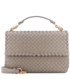 Bottega Veneta Medium Olimpia Leather Shoulder Bag In Grey