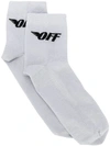 OFF-WHITE OFF-WHITE CONTRAST LOGO KNIT SOCKS - 白色