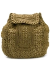 ALBERTA FERRETTI ALBERTA FERRETTI OVERSIZED WOVEN BACKPACK - GREEN