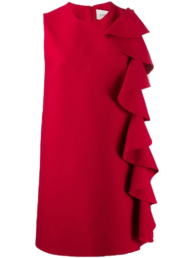 Valentino Ruffle Mini Dress - Red