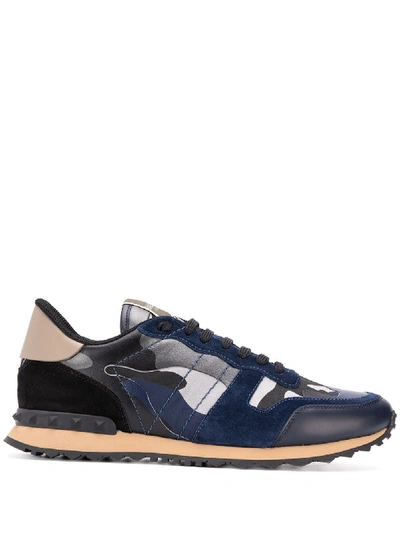 Valentino Garavani Valentino  Rockrunner Camouflage Sneakers - Blue